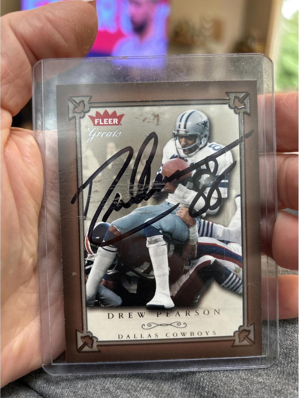 Drew Pearson Autographed Fleer Greats Card - Dallas Cowboys